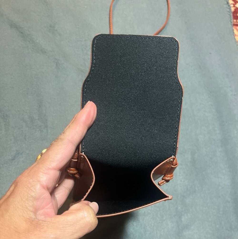 Celine Phone Pouch with Flap in Smooth Calfskin Tan - Picture 4 of 7